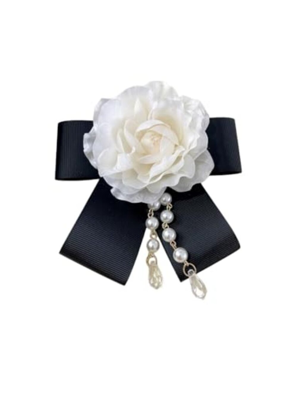 White Camellia Flower‎ Brooch Pins Pearl Brooch for Women